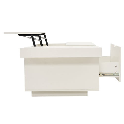 White Lift Top Coffee Table with Storage