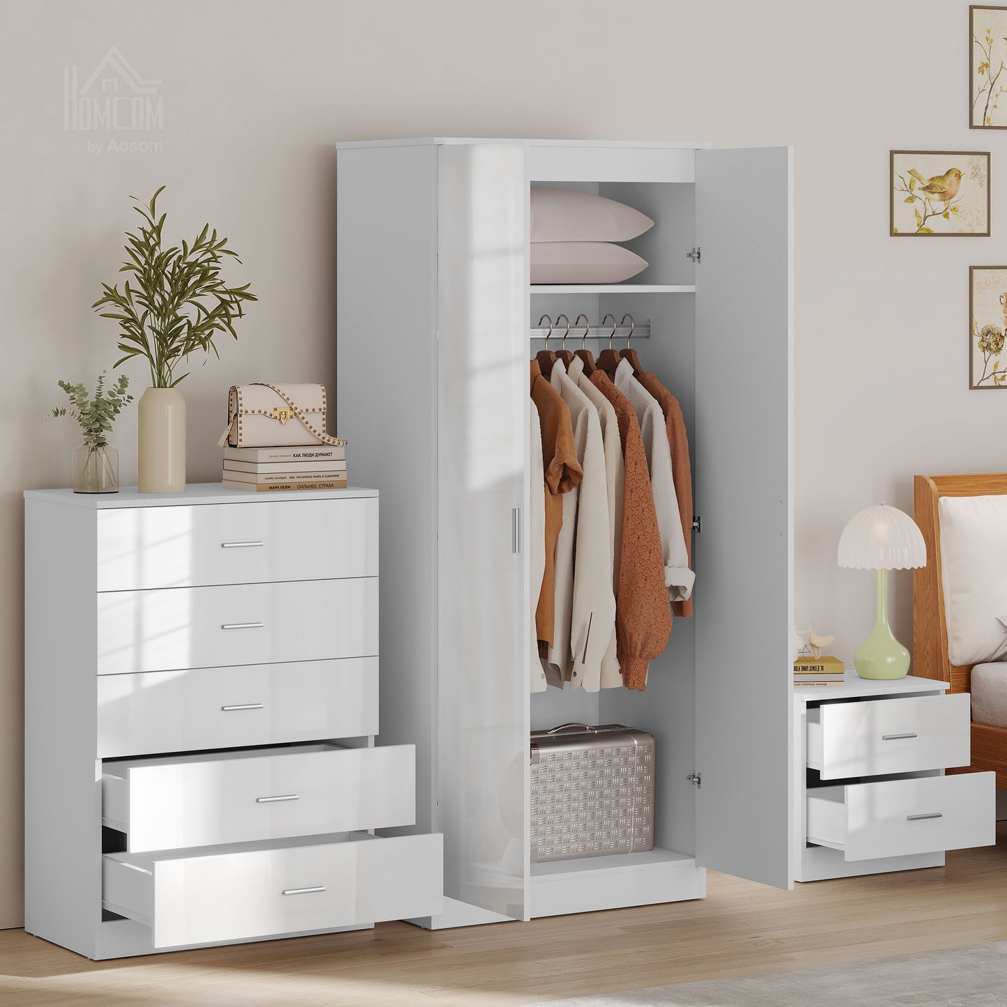 White High Gloss Bedroom Furniture Set