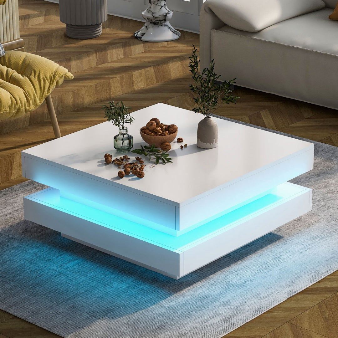 Black High Gloss LED Coffee Table