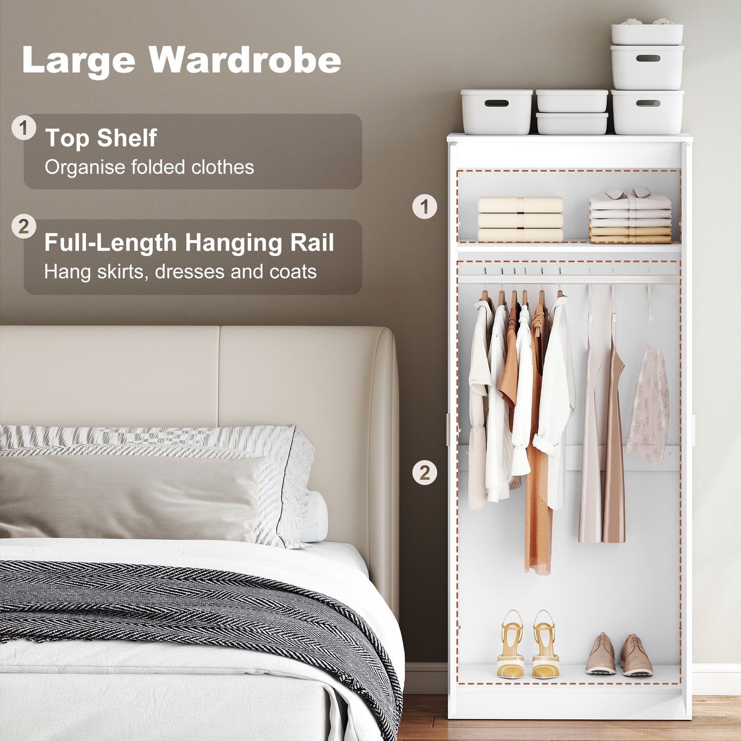 White High Gloss Bedroom Furniture Set
