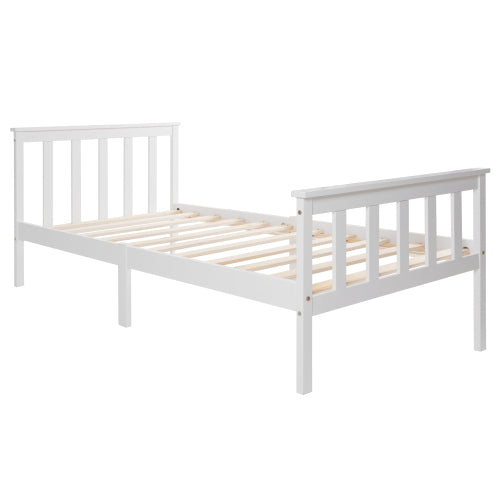 White Solid Pine Wooden Single Bed Frame (3ft) – 90x190cm Kids & Adult Bed