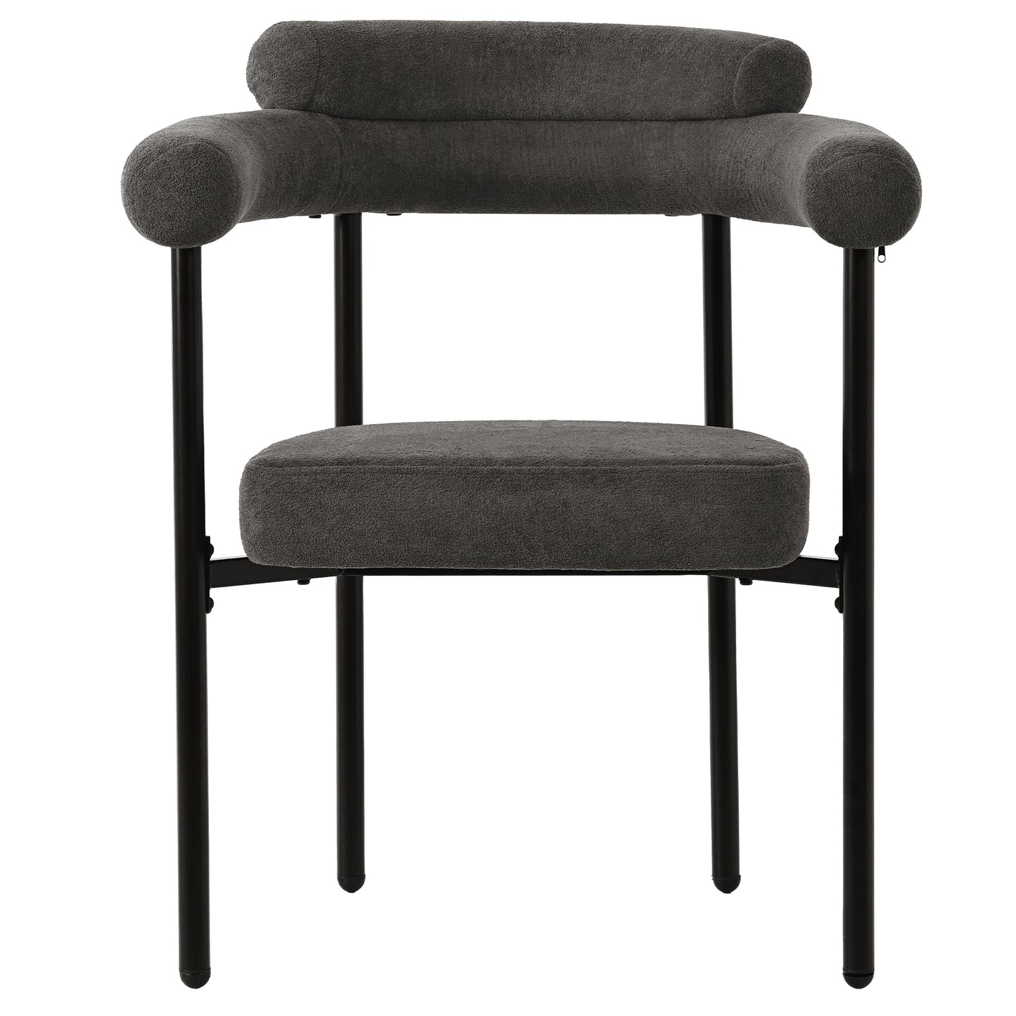 Modern Grey Velvet Dining Chairs Set of 2 with Armrests – Upholstered Kitchen & Living Room Chairs