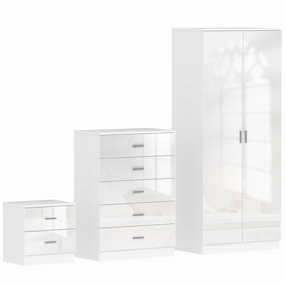 White High Gloss Bedroom Furniture Set