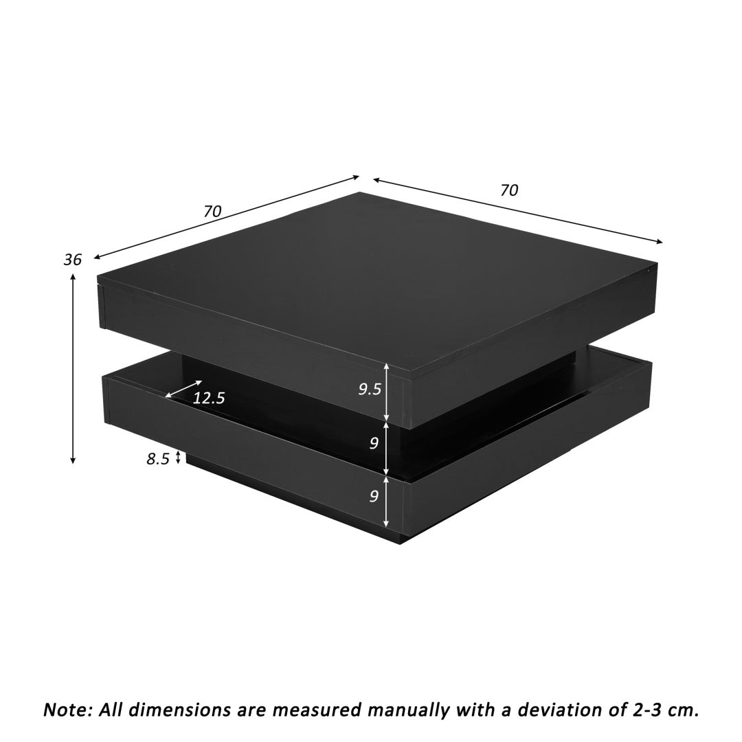 Black High Gloss LED Coffee Table