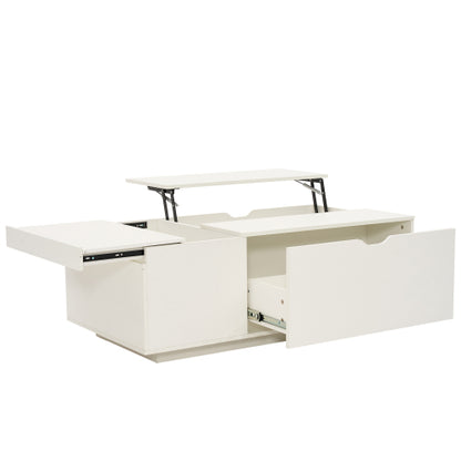 White Lift Top Coffee Table with Storage