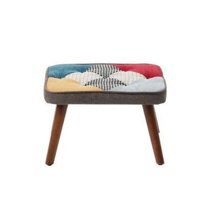 Patchwork Rocking Chair With Footrest