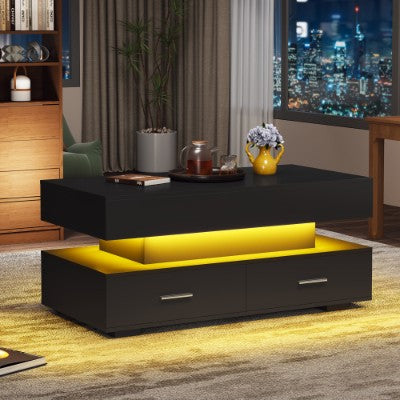 Black Lift Top LED Coffee Table