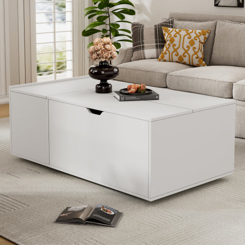 White Lift Top Coffee Table with Storage