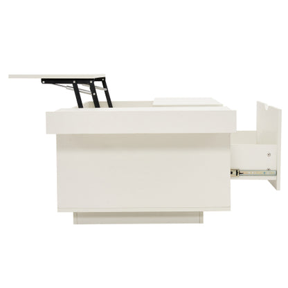White Lift Top Coffee Table with Storage