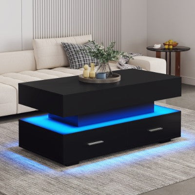 Black Lift Top LED Coffee Table