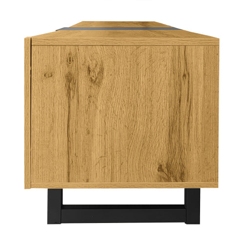 TV Cabinet 170cm – Dark Grey & Wooden TV Stand with Storage Doors & Shelves