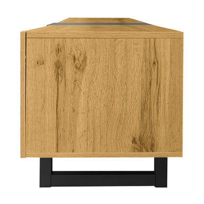 TV Cabinet 170cm – Dark Grey & Wooden TV Stand with Storage Doors & Shelves