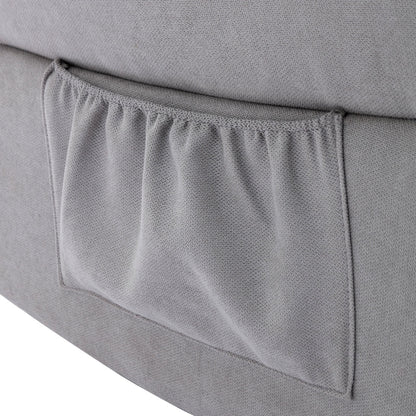 Grey Fabric Recliner Chair for Elderly – Adjustable Armchair with Footrest & Side Pocket