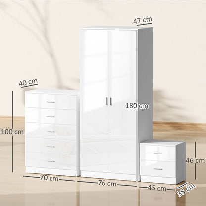 White High Gloss Bedroom Furniture Set