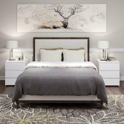 White Modern Bedside Cabinet with 3 Drawers – Stylish Nightstand Cabinet for Bedroom