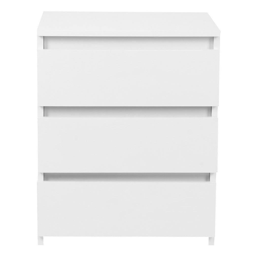 White Modern Bedside Cabinet with 3 Drawers – Stylish Nightstand Cabinet for Bedroom