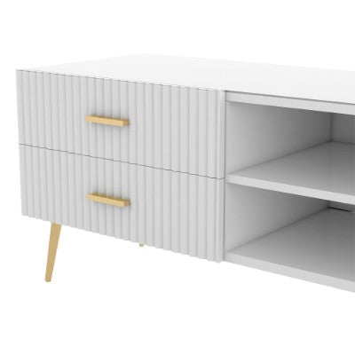 White TV Stand 180cm with Storage