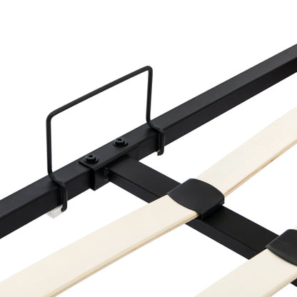 Double Upholstered Ottoman Bed 135 x 190 cm – Hydraulic Storage Bed with Hidden Headboard Storage (Black/Cream White)