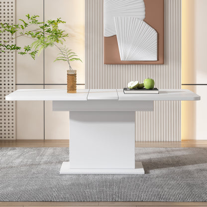 Extendable Dining Table With Storage - White