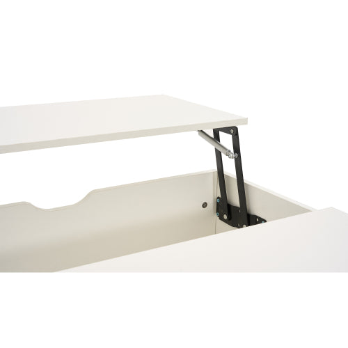 White Lift Top Coffee Table with Storage