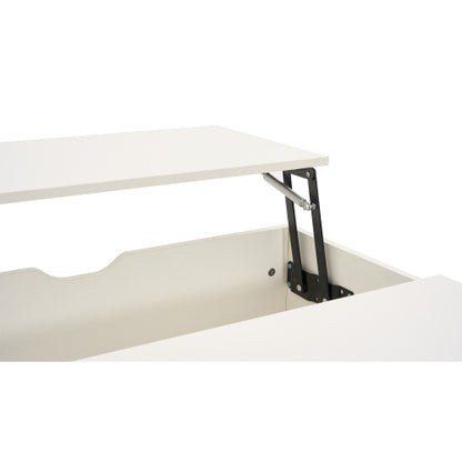 White Lift Top Coffee Table with Storage