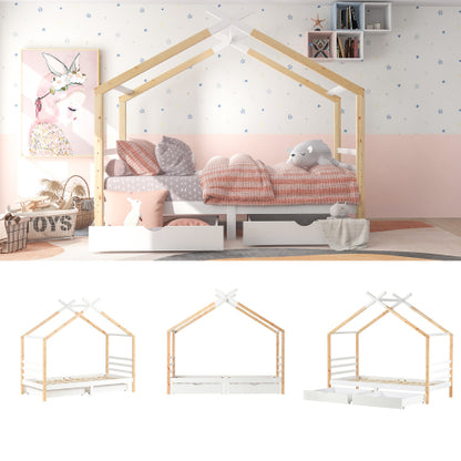 Kids Canopy Single Bed with Storage