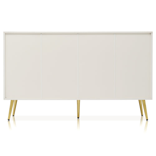 Cream White Sideboard Cabinet with 2 Doors & 3 Drawers – Modern Storage Unit (140cm)