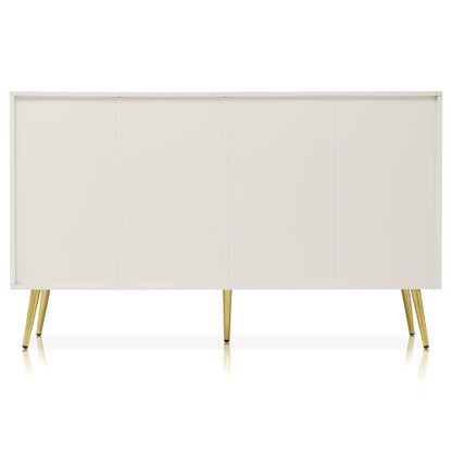 Cream White Sideboard Cabinet with 2 Doors & 3 Drawers – Modern Storage Unit (140cm)