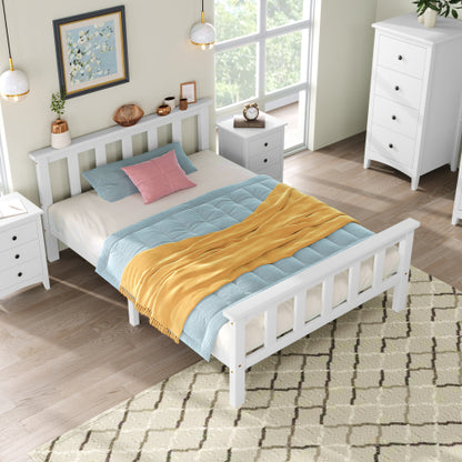 White Solid Pine Wooden Single Bed Frame (3ft) – 90x190cm Kids & Adult Bed