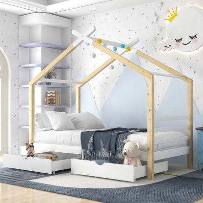 Kids Canopy Single Bed with Storage