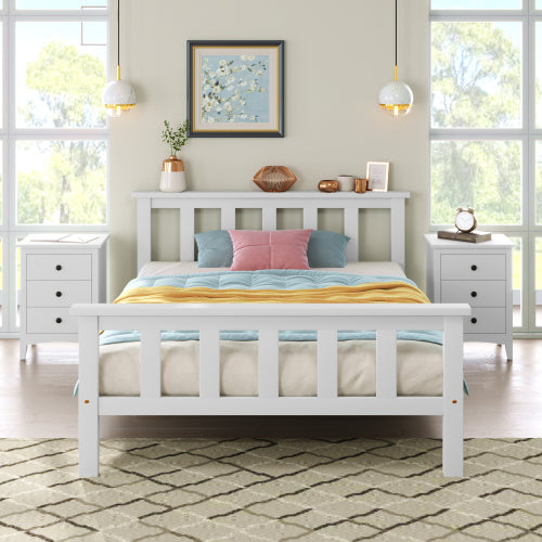 White Solid Pine Wooden Single Bed Frame (3ft) – 90x190cm Kids & Adult Bed