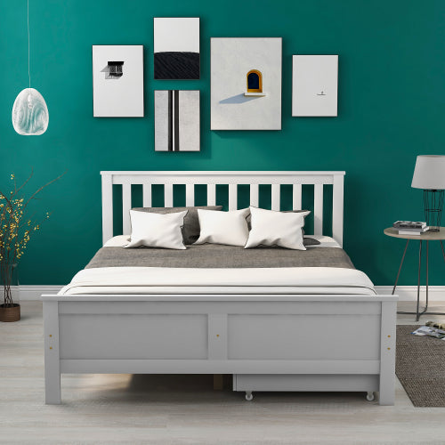 Wooden Storage Bed Frame with Drawers – 4ft6 Double Solid Pine Bed (190 x 135 cm)