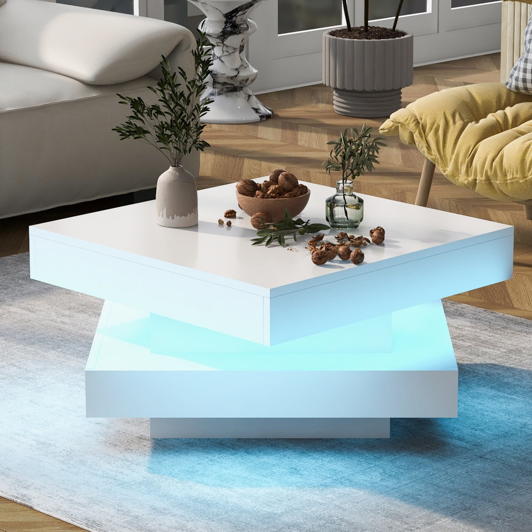 Black High Gloss LED Coffee Table