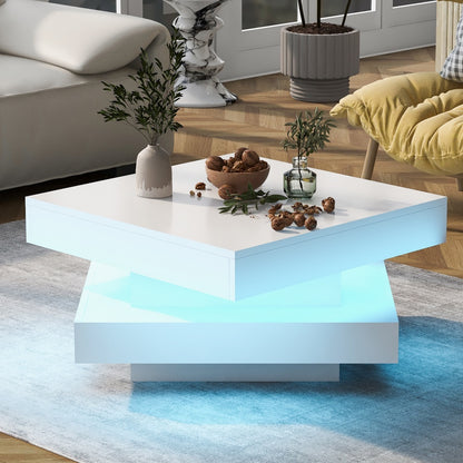 Black High Gloss LED Coffee Table